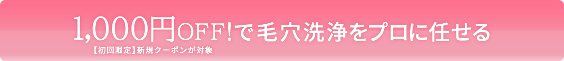 1,000円OFFで毛穴洗浄をプロに任せる